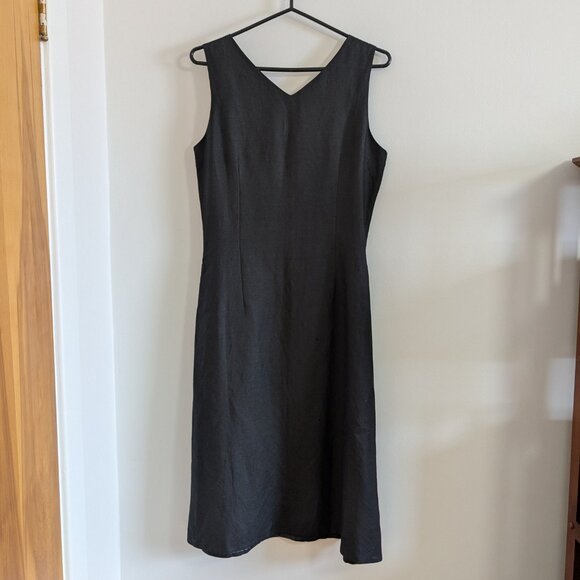 3 / 30$ 🇨🇦 Lynn Cantin Black Linen Dress - Picture 4 of 5